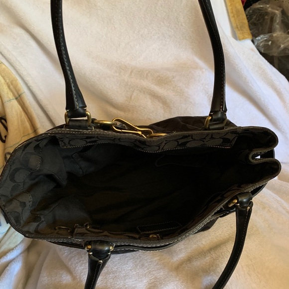Black Signature “C” Fabric & Leather Coach Satchel - Picture 10 of 16